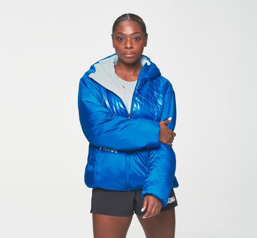 Hoka One One Puffy - Women Jackets - Blue,Australia ZXT-683429